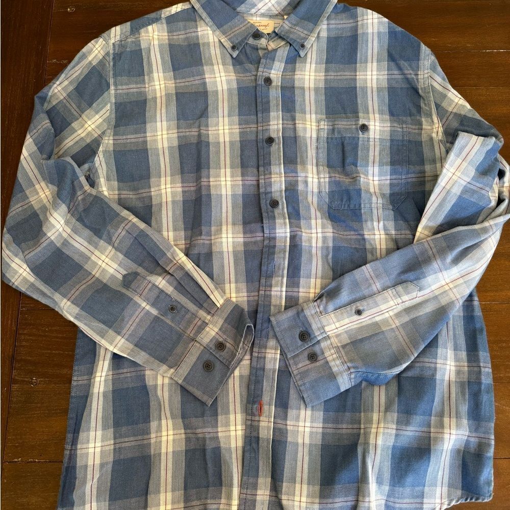 Men's Blue Plaid Shirt